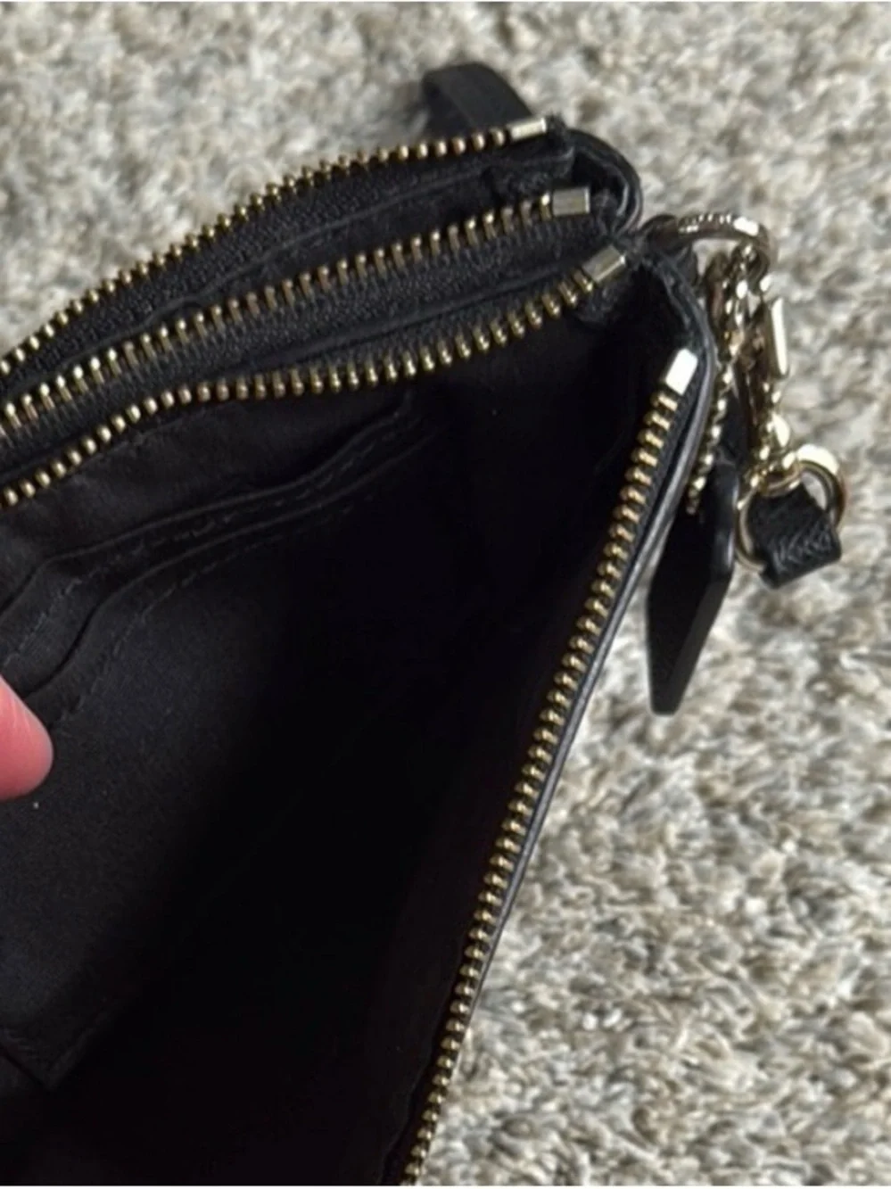 Coach Dark Brown Signature Wristlet with Detachable Strap
